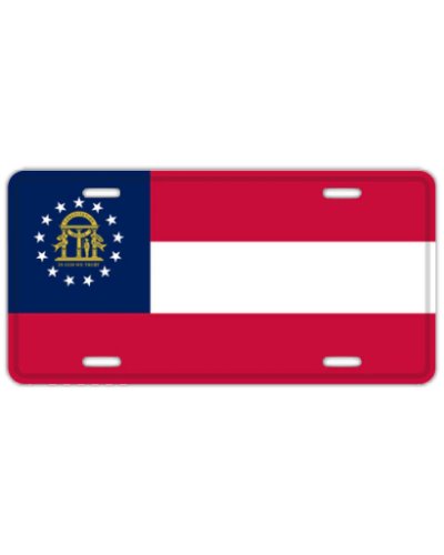 current Georgia State Flag embossed car tag